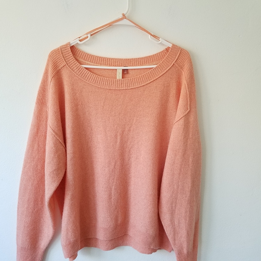 Anrhropologie Pilcro 100% Cashmere Peachy Emmeline Boatneck Sweater Medium - Picture 7 of 14